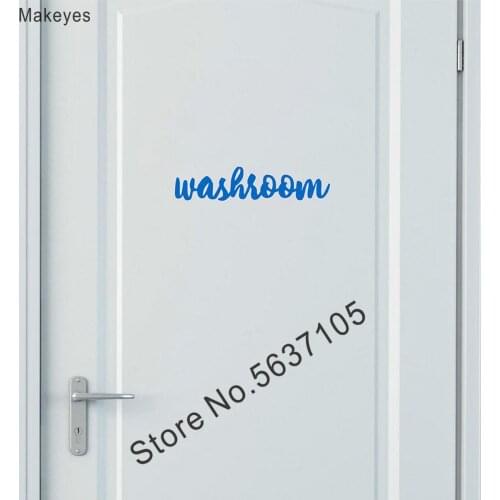 Makeyes Washroom Door Stickers Words Rooms Sign Art Decoration Wall Decals Washroom Vinyl Doors Murals Stickers Quotes Q190