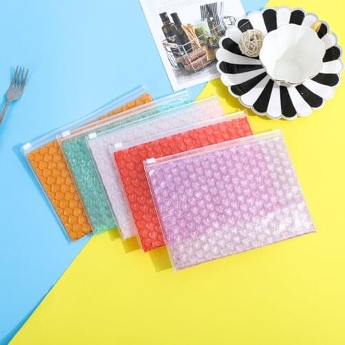 10PCS Colorful 21x16cm Shockproof Packaging Ziplock Padded Mailing Bag Air Bubble Zipper Bag Reusable Transparent PVC Bubble Bag