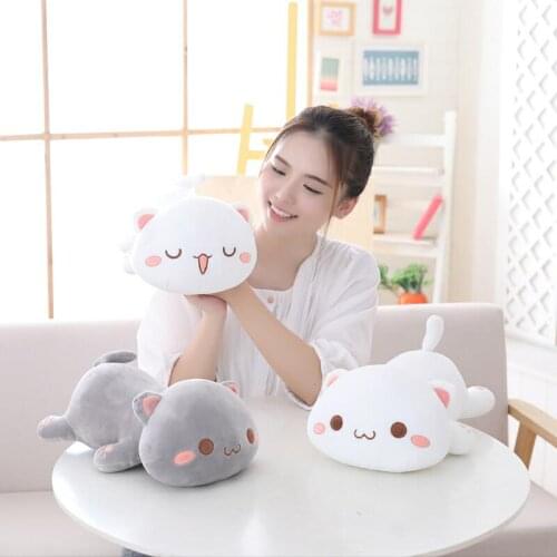 Fashion 35/50/65cm Cute Lying Cat Plush Toys Stuffed Cute Cat Doll Lovely Animal Pillow Soft Cartoon Cushion Kid Christmas Gift