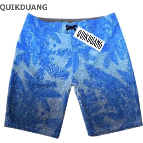 NWT Fashion Beachshorts Male Blue Leisure Shorts 4Way Stretch Surf Pants Quick-Dry Board Shorts Spandex Waterproof Bermuda E308C