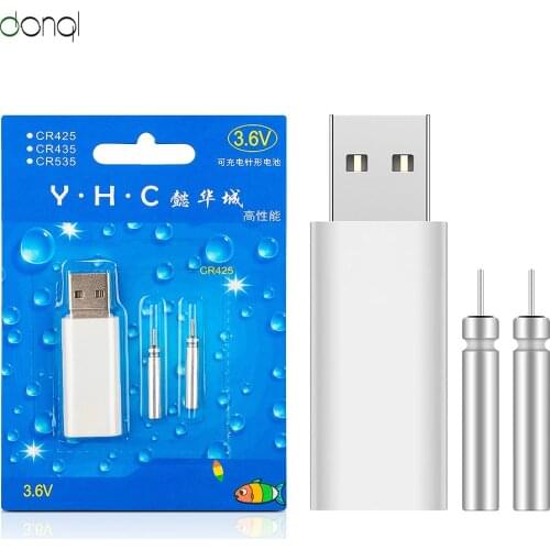 DONQL Rechargeable CR425 Battery Set Match USB Electronic Fishing Float Battery Charger Devices