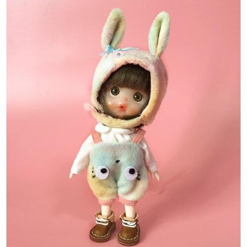 New OB11 Bjd Doll Clothes lovely shirt + Rompers + hat pants Suit for ob11,obitsu11,Molly,GSC, 1/12bjd doll accessories Clothing