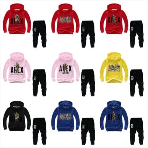2020 New Children Clothing Sets Spring Autumn Baby Boy Girl Clothing Set Apex Legends Cartoon T Shirts Hoodies+Pants 2 Pcs Suits