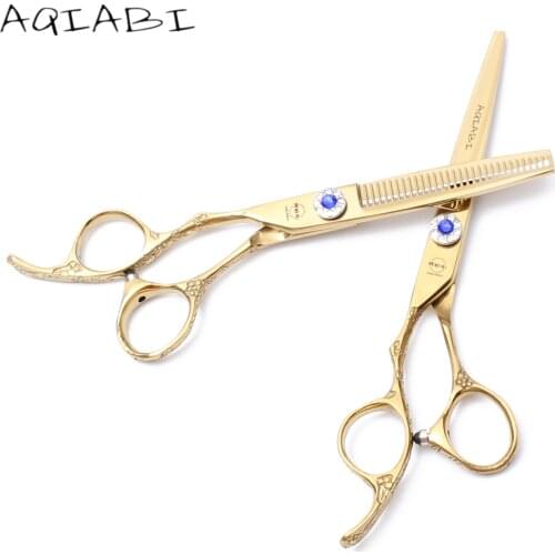 A8002 6" Left Hand Japan 440C Human Hair Scissors Hairdressing Professional Barbers Salons/Home Cutting Shears Thinning Scissors