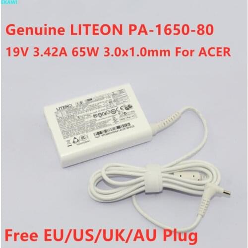 Genuine 19V 3.42A 65W PA-1650-80 AC Adapter For ACER Aspire S3 S5 S7 S7-191 S7-391 ULTRABOOK ICONIA W700 Series Laptop Charger