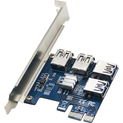 PCI-E to PCI-E Adapter 1 Turn 4 PCI-Express Slot 1x to 16x USB 3.0 Mining Special Riser Card PCIe Converter for BTC Miner Mining