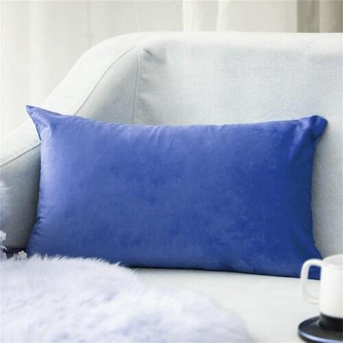 Rectangular Velvet Pillowcase Solid Color Home Decoration Cushion Cover Sleeping Bedding Decorative Pillow Case Free Shipping