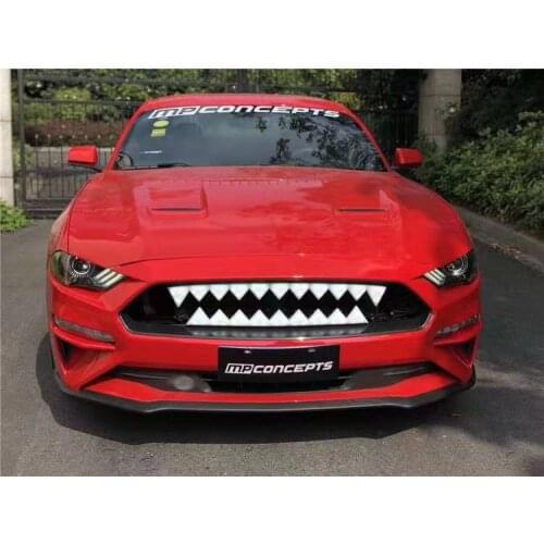 ABS Car Front Bumper Mesh Grille Around Trim Racing Grills Teeth With Lamp Fits For Ford Mustang 2018 2019
