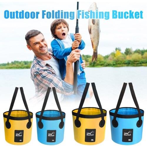 Fishing Bucket Folding Bucket Outdoor Convenient Fishing Box Car Wash Bucket Integrated Molding 12L 20L Folding Bucket