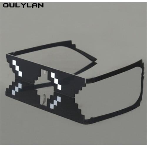 Oulylan Deal With It Glasses 8 bits Mosaic Pixel Sunglasses Men Cosplay Party Eyewear thug life Popular Around the World