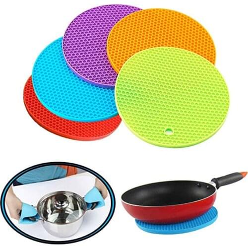 Thick Silicone Trivet Mat Hot Pads Non-Slip Silicone Insulation Mat For Home Use Multipurpose Kitchen Utensils Heat Resistant