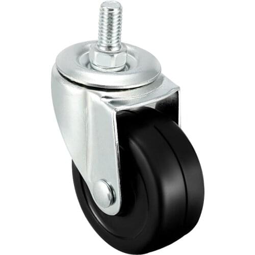 Uxcell 1-10pcs Swivel Casters 1.5 inch 2 Inch Solid Rubber 360 Degree M8x15mm Threaded Caster Wheels with Brake no Brake