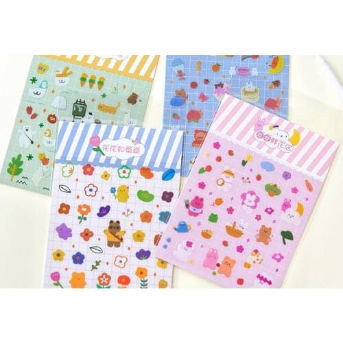 Korean cartoon cute bear mobile phone sticker creative mobile phone decoration material transparent waterproof sticker