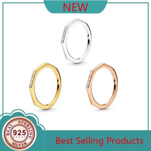 925 Sterling Silver Pan Ring Anniversary Jewelry High Quality Exquisite Crystal Wedding Engagement Fashion Rings