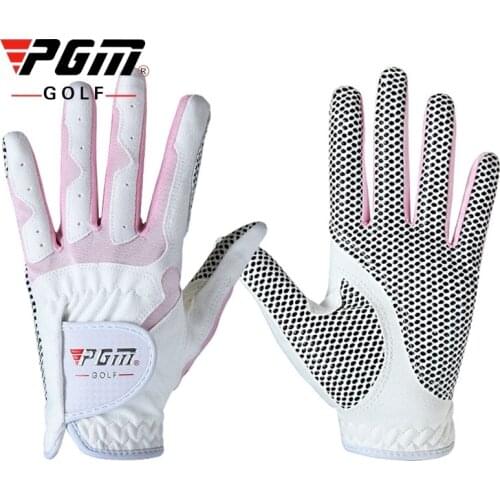 1 Pair Women Left and Right Hand Golf Gloves Non-slip Microfiber Cloth Sports Gloves Ladies Soft Breathable Gloves D0015