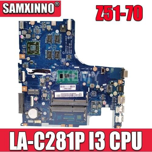100% working AIWZ0 Z1 LA-C281P I3-5005U For Lenovo Z51-70 Notebook motherboard