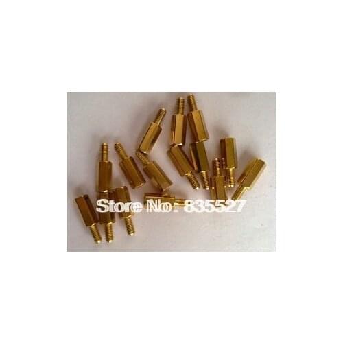 100pcs/lot 10 +6 copper pillars 10 mm high 10MM M3 circuit board mounting posts