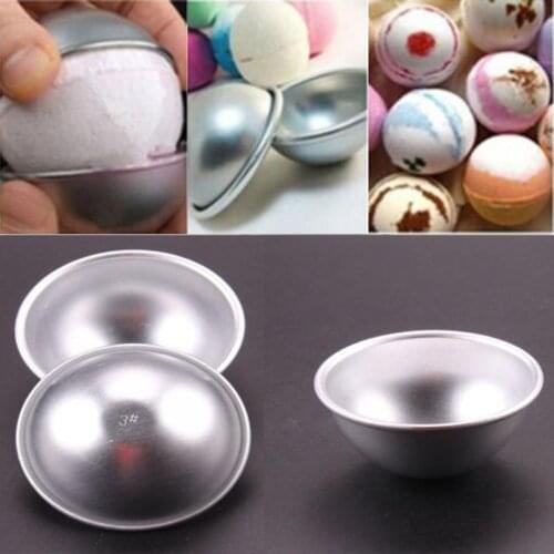 2pcs Diy Semicircle Sphere Bath Bomb Molds Aluminum Alloy Ball Sphere Bath Bomb Mold Cake Baking Pastry Mould