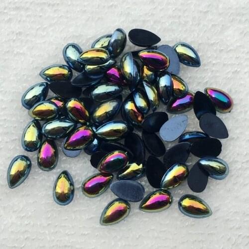 2018 160pcs/lot 6*10mm AB resin water drop Accessories for clothing shoes D487