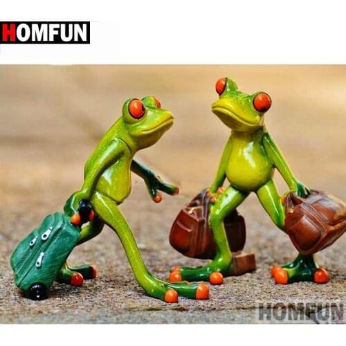 HOMFUN Full Square/Round Drill 5D DIY Diamond Painting "Porcelain frog" Embroidery Cross Stitch 5D Home Decor Gift A14953
