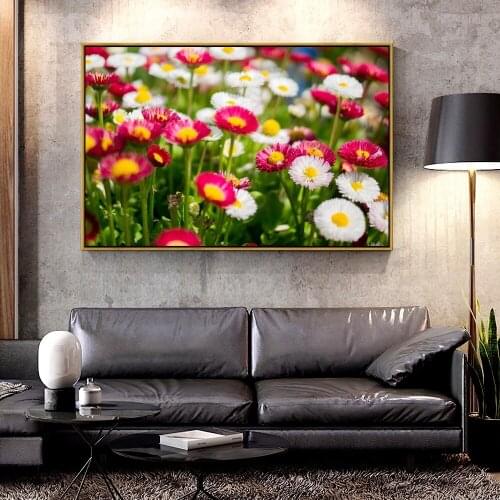Artcozy Oil Canvas Painting flowers_daisies_glade_colorful For Home Decoration Wall Art