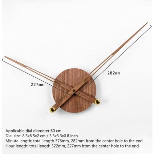 Extre Large Solid Wood DIY Wall Clock Parts Living Room Decoration Wooden Wall Watch with Big Clock Hands Suitable for 60 cm