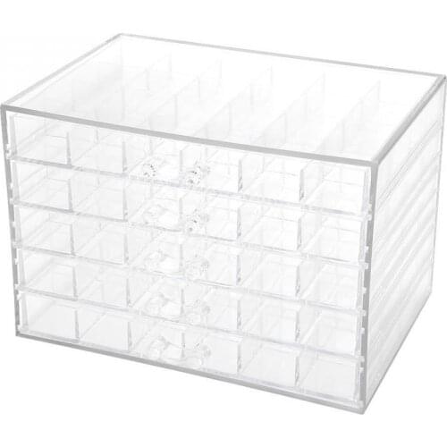 120 Grids Transparent Nail Art Decoration Storage Box Rhinestones Beads Accessories Display Container Case Manicure Tool