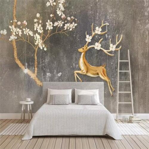 Flower peacock background wall retro classical professional production mural factory wallpaper wholesale wallpaper