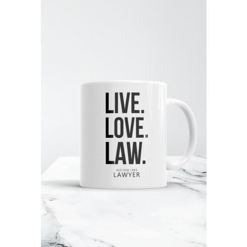 Design Mug - Live Love Law - Lawyer Mug - For Gift - Kitchen & Home Decor