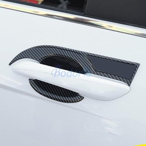 For Hyundai Elantra CN7 2020 2021 Carbon Fiber Color Door Handle Bowl Insert Trim Panels Grab Holder Protective Auto Accessories