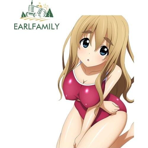 EARLFAMILY 13cm x 7.8cm for K On Kotobugi Tsumugi Car Stickers Anime Scratch-Proof Decals Creative Motorcycle Skateboard Decor