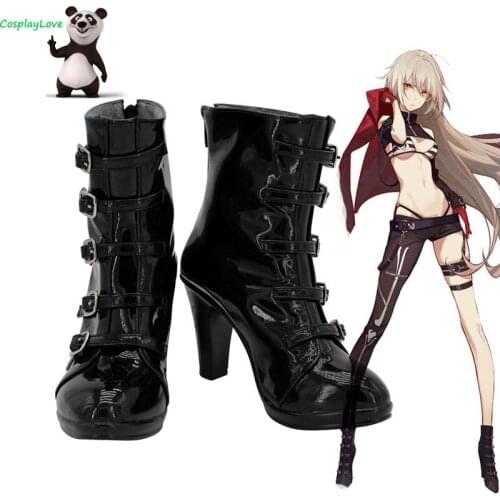 FGO Fate Grand Order Jeanne d'Arc Alter Moon Girlfriend Black Cosplay Shoes Long Boots Leather CosplayLove