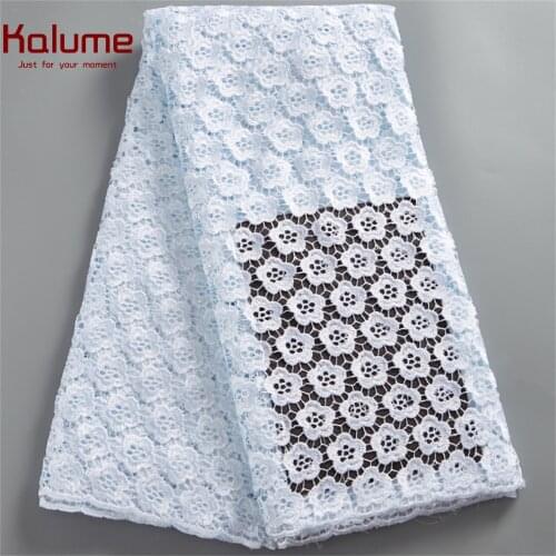 Kalume Diy Dress Cord Lace Fabric 2021 African Nigerian Guipure Cord Lace Fabric Colorful Embroidery For Party Diy Dress H2513