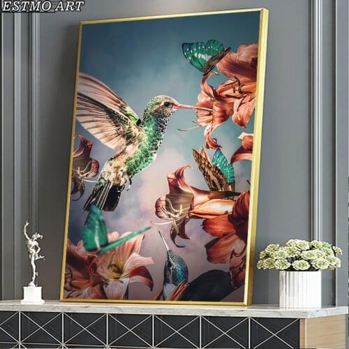 Canvas Painting for Living Room HD Hummingbird parrot animal Poster and Prints Hoom Decor wall art picture Decorative Paintings