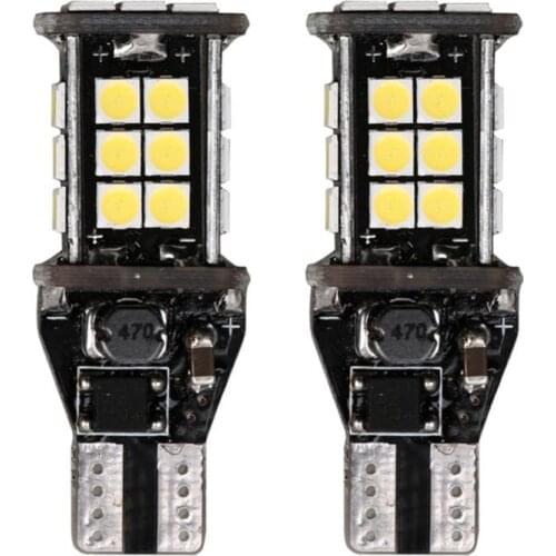 2Pcs White light T15 W16W 3030 24 SMD LED Reverse Light 4014 Car Canbus Reversing Lighting Backup Parking Lamp Car Accessories