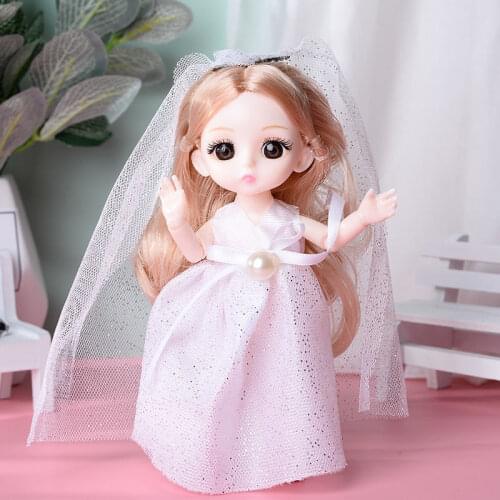 17cm BJD Doll with Clothes Princess dress 13 Joints Baby Outfit Daily Casual Accessories Skirt Toys for Girls Diy Gift