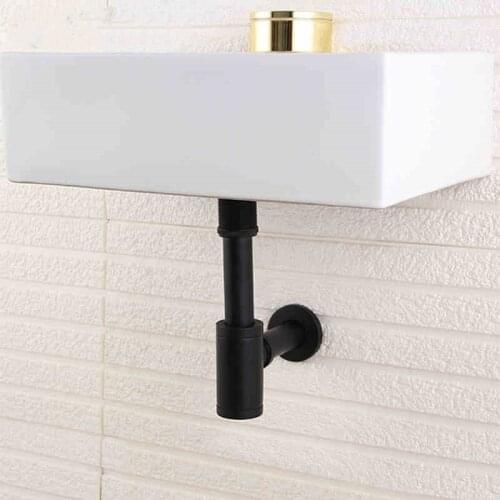 4 size brass basin sink drainer with Matte Black Brass Euro Basin Bottle Plumbing P-Trap Wash Pipe Waste Bathroom Sink Trap