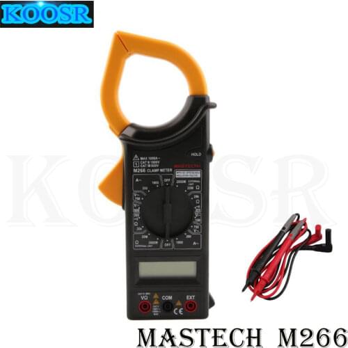 MASTECH M266 Digital AC Clamp Meter AC/DC Voltage AC1000A Current Resistance Frequency Tester with temperature measurement