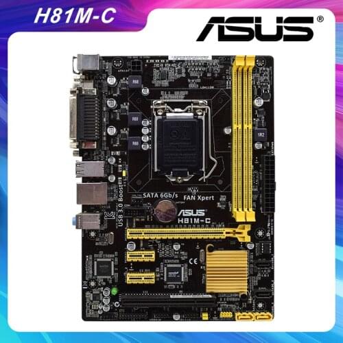 H81M-C For ASUS Original Intel H81 LGA 1150 Motherboard DDR3 USB3.0 Core i7/i5/i3 Processor PCI-E X16 Slot Used PC Motherboard