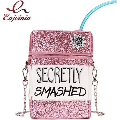 Sequins Fashion Box Embroidered Design Pu Leather Women Chain Purse Shoulder Bag Crossbody Bag Handbag for Girls Clutch Bag