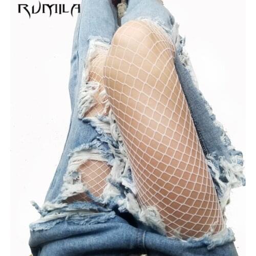 Fashion white medium grid women high waist stocking fishnet club tights panty knitting net pantyhose trouser mesh lingerie TT016