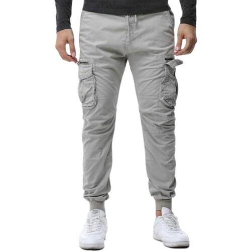 2020 Men Pants Mens Military Tactical Casual Cargo Pants Male Work Cotton HipHop army Trousers Stretch waist Joggers pants 38