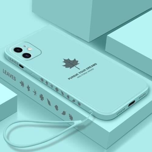 PINZHENG Maple leaf Mobile Phone Case For iPhone Xs 11 12 Pro Max Soft Silicone lanyard Phone Protective Cover For 7 8 6 6S Plus