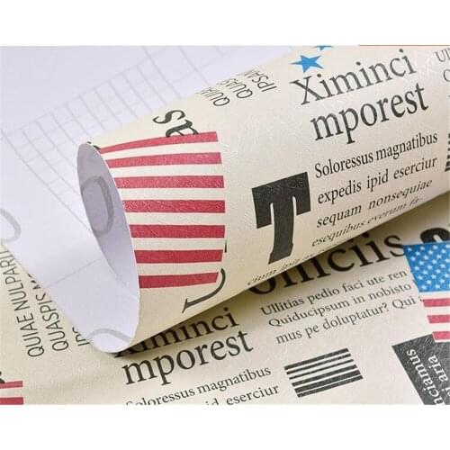 Beibehang 3d mural on the wall British newspaper nostalgic stickers waterproof thick self-adhesive wallpaper PVC material behang