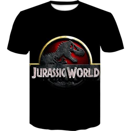 New Jurassic World Fallen Kingdom Cool Dinosaur Head 3D Print T shirt Boysgirls T-shirt hip hop tshirt Cartoon Casual t shirts