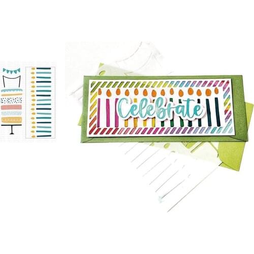 New Arrival 2021 Cake and Candles Cutting Stencil Scrapbook Diary Decoration Embossing Template Diy Greeting Card Albums