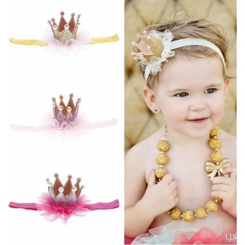 Baby Girl Headband Headwear Infant Hair Accessory Cloth Birthday Gift Kids Crown Floral Newborn Pearl Children Lace Floral