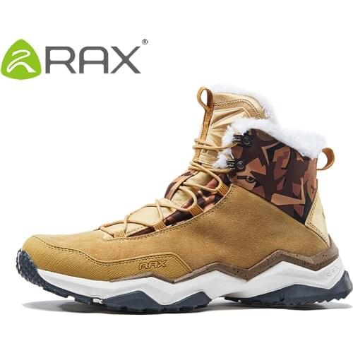 RAX Mens Winter Hiking Boots Mountain Breathable Hiking Shoes Fleece Walking Boots Snowproof Hiking Boots Outdoor Trekking Shoes