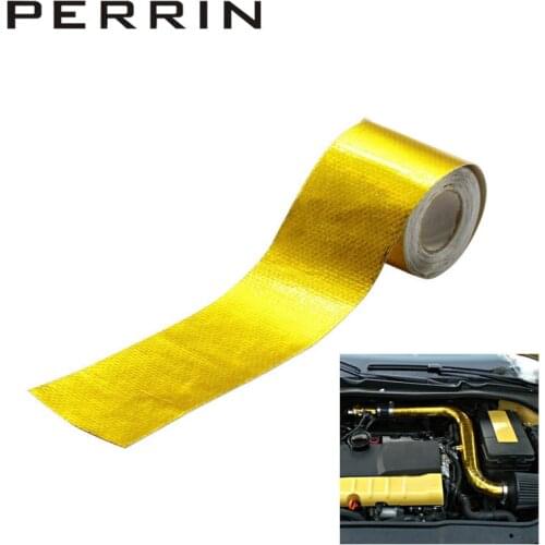 FIBER GLASS 2"x5 Meter Roll SELF ADHESIVE REFLECT A GOLD HEAT WRAP BARRIER Hot Selling FOR HONDA/VW/BMW All Intake pipe / Suctio