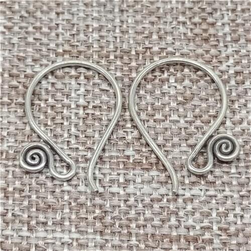 4 Pairs Karen Hill Tribe Silver Earring Ear Wires
